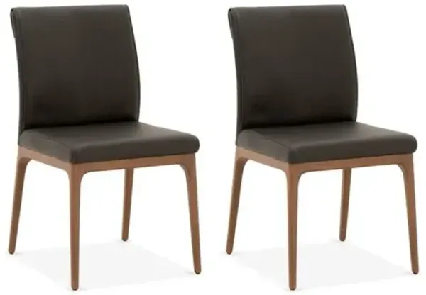 Set of 2 Russell Side Chairs - Black Leather