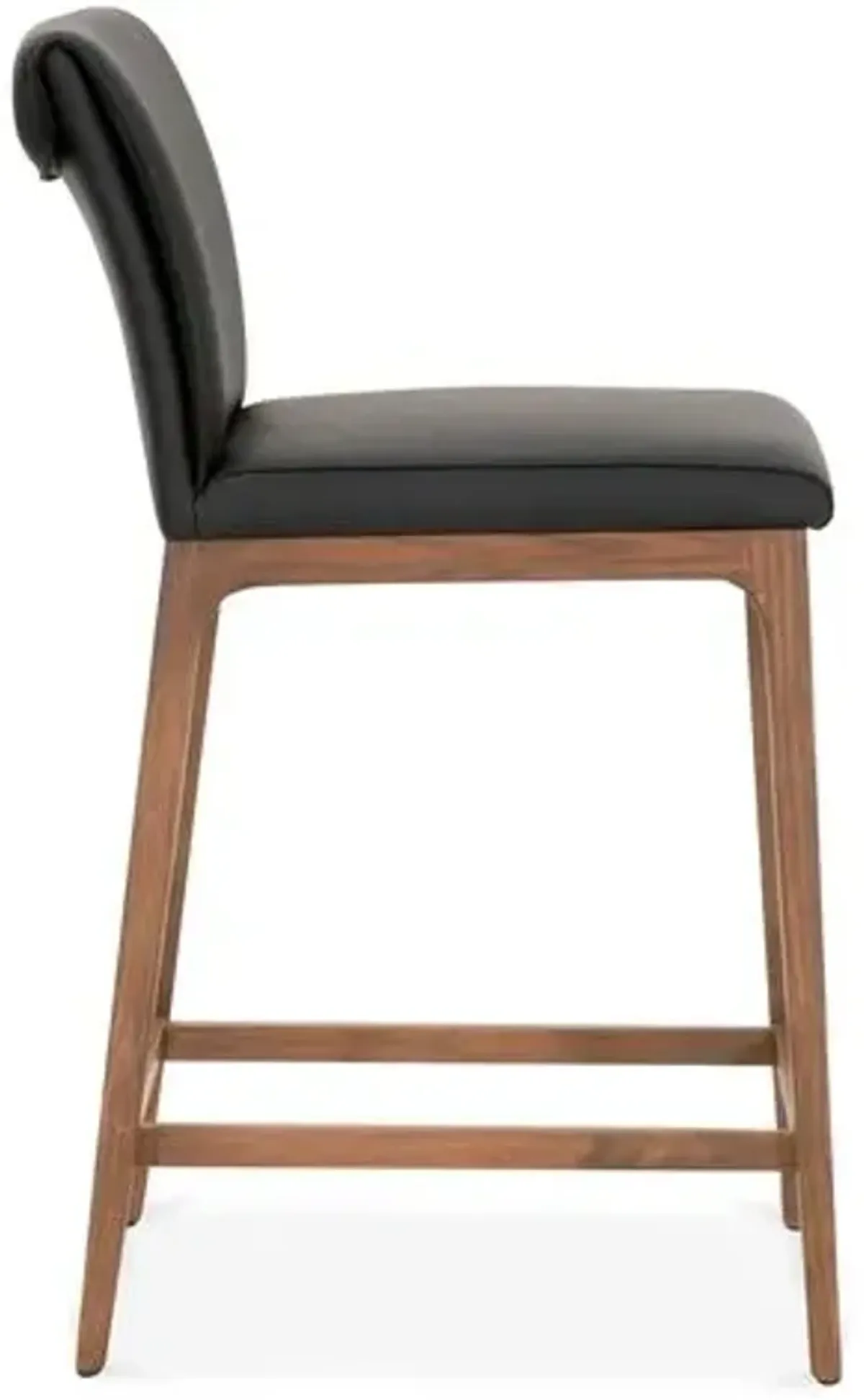 Russell Counter Stool - Black Leather