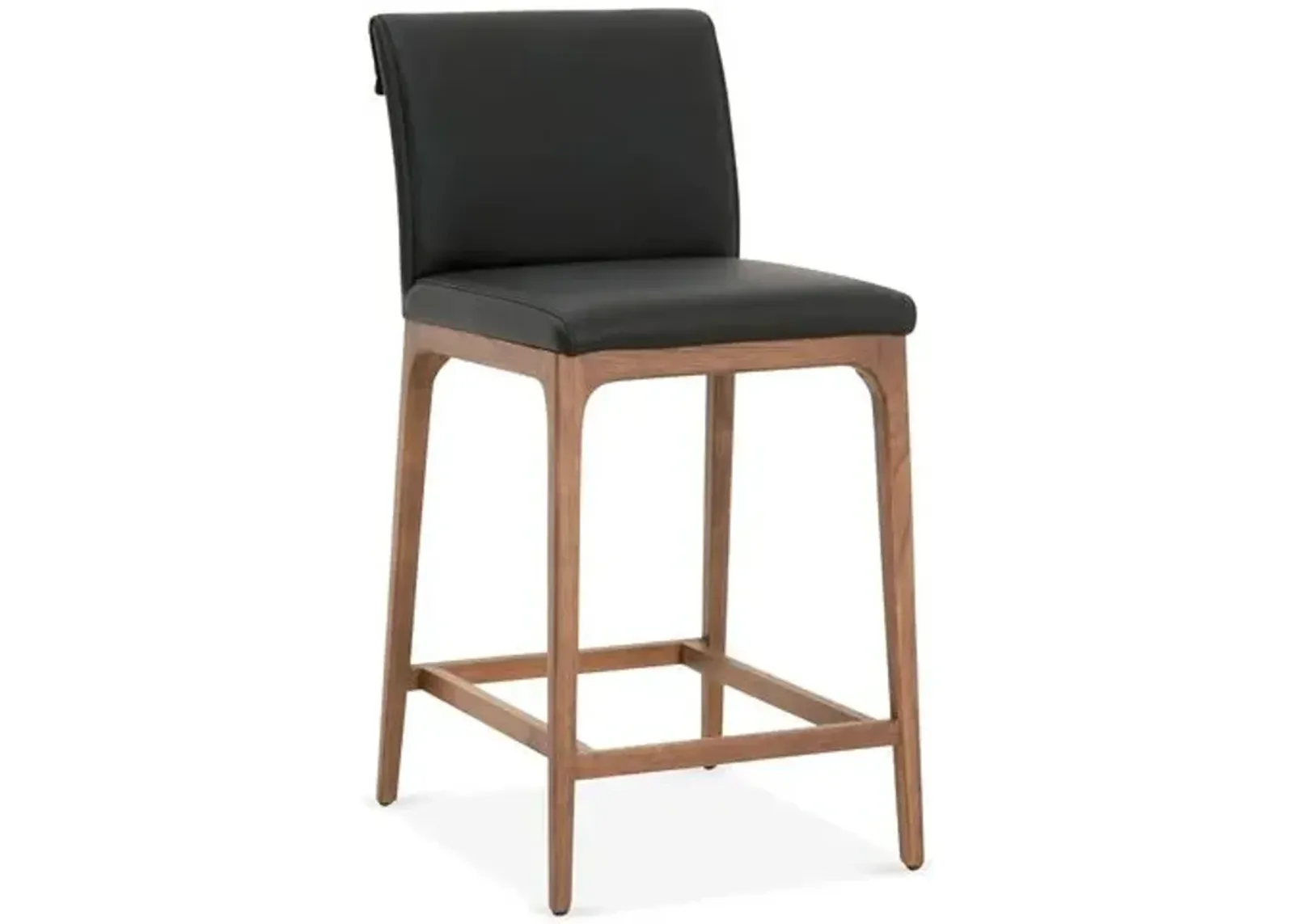 Russell Counter Stool - Black Leather