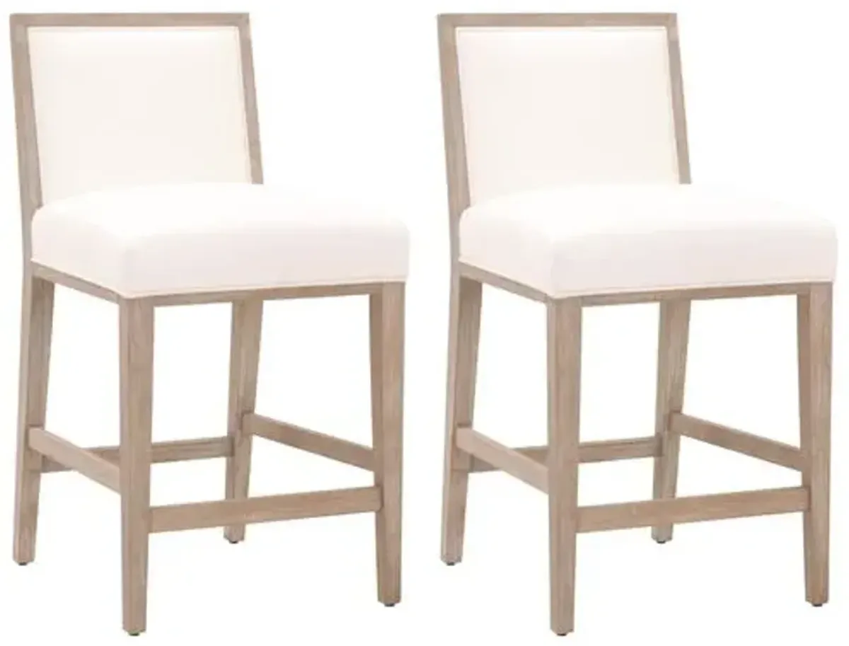 Set of 2 Performance Armel Counter Stools - Pearl