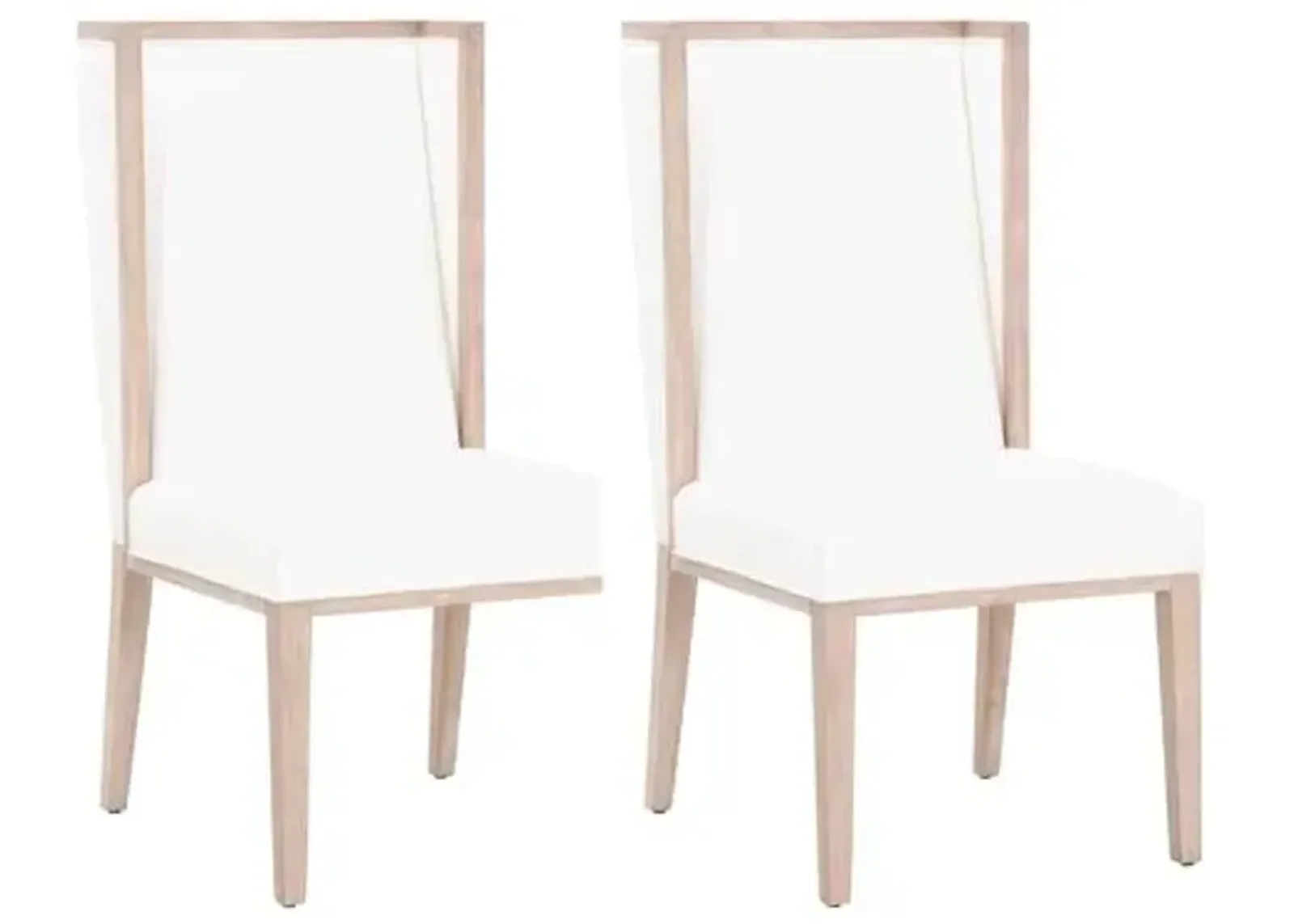 Set of 2 Performance Armel Wingback Side Chairs - Pearl - Ivory