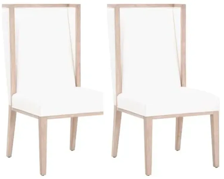 Set of 2 Performance Armel Wingback Side Chairs - Pearl - Ivory