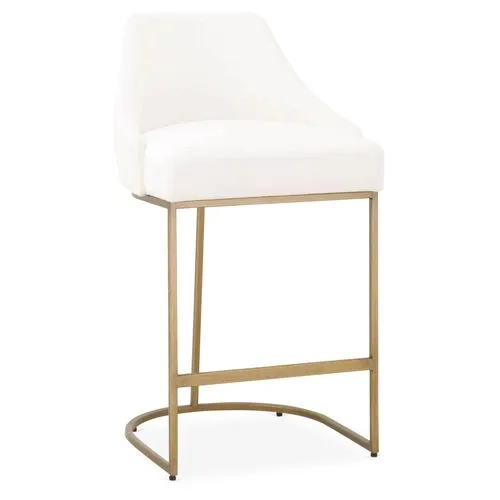 Set of 2 Lola Counter Stools - Brass/Pearl Performance