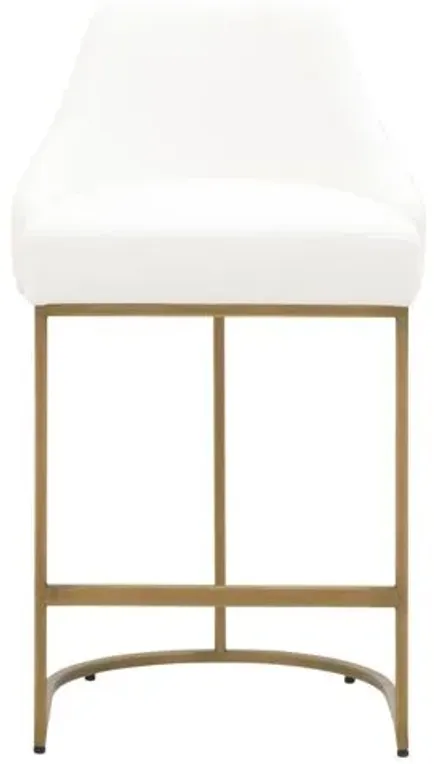 Set of 2 Lola Counter Stools - Brass/Pearl Performance