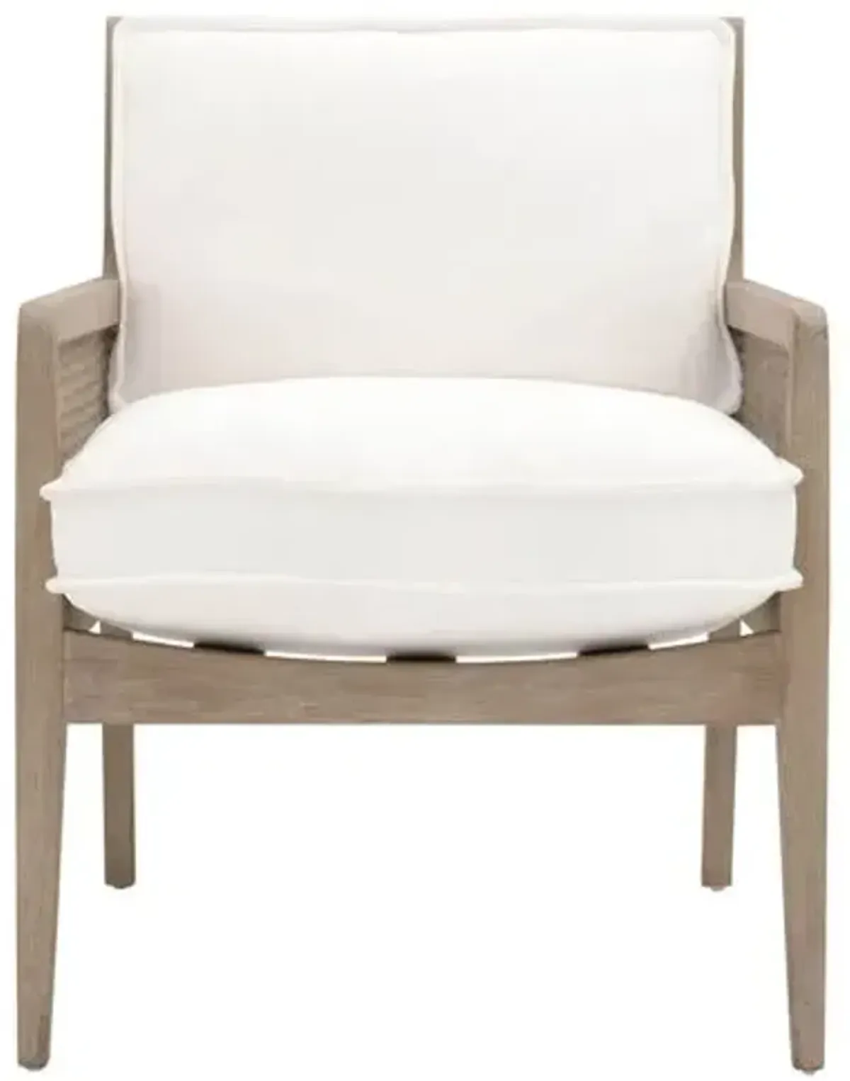 Winnie Rattan Accent Chair - Pearl Performance - Ivory, Comfortable, Durable, Cushioned