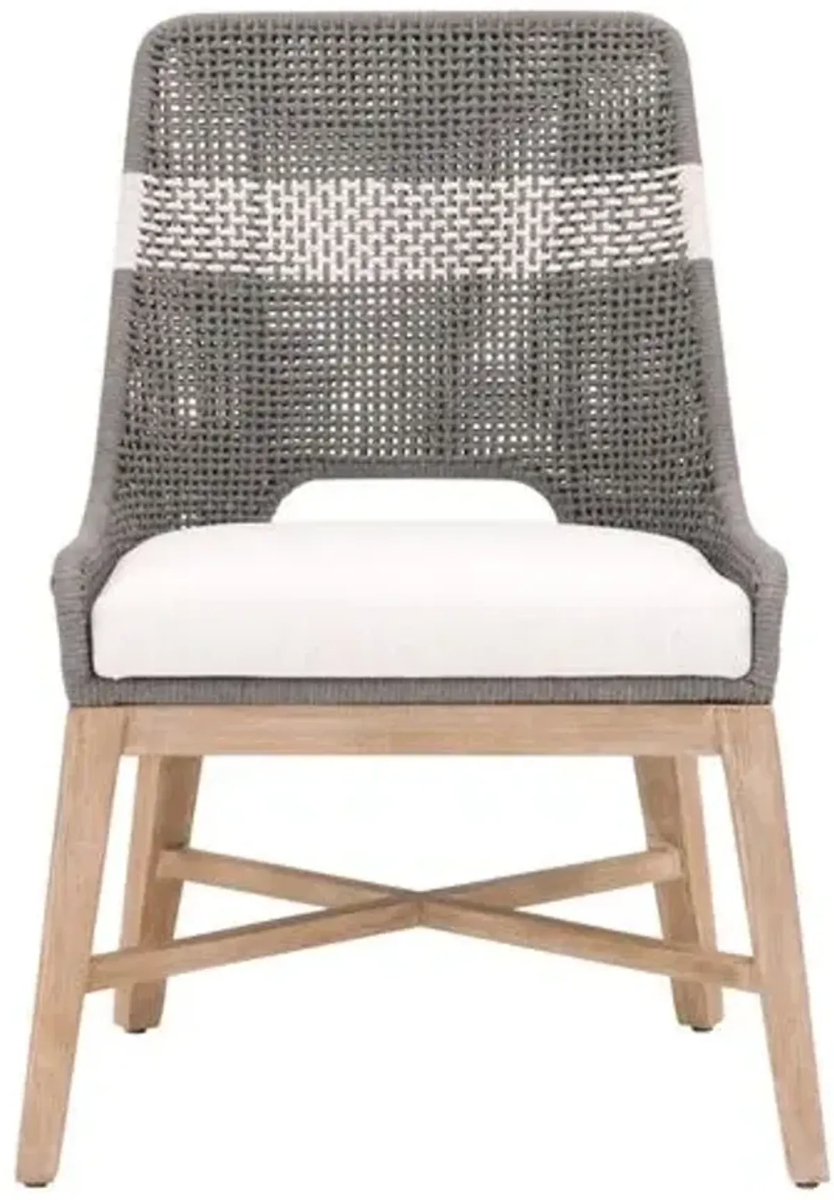 Set of 2 Arras Woven Side Chairs - Dove/White - Gray