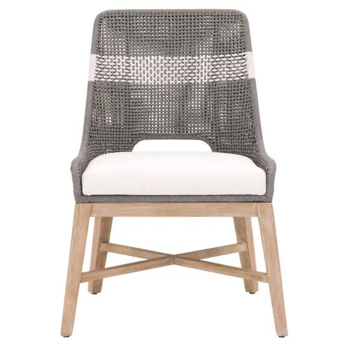 Set of 2 Arras Woven Side Chairs - Dove/White - Gray