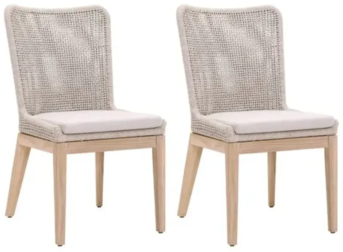 Set of 2 Roux Outdoor Rope Side Chairs - Taupe/Gray