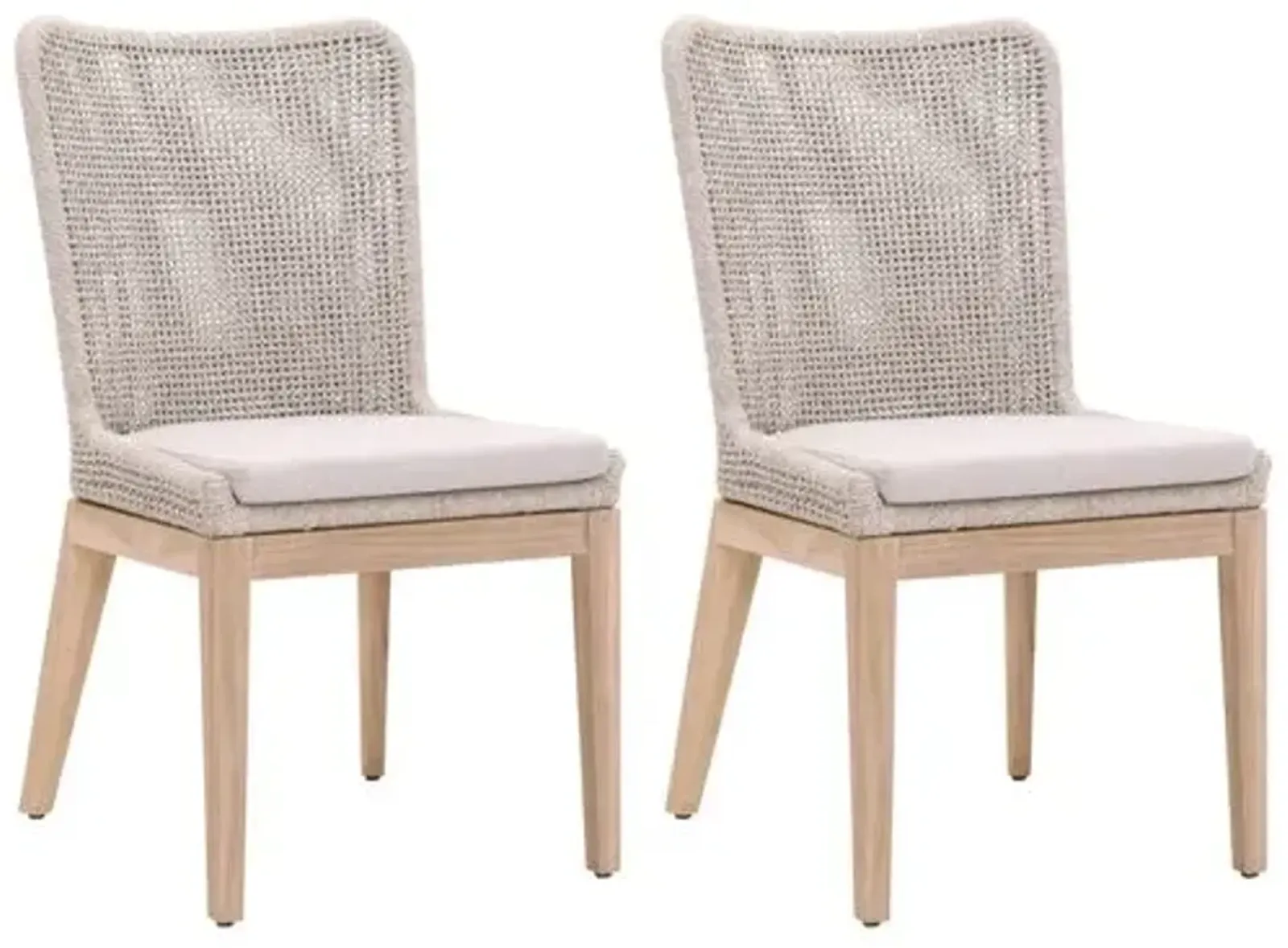 Set of 2 Roux Outdoor Rope Side Chairs - Taupe/Gray