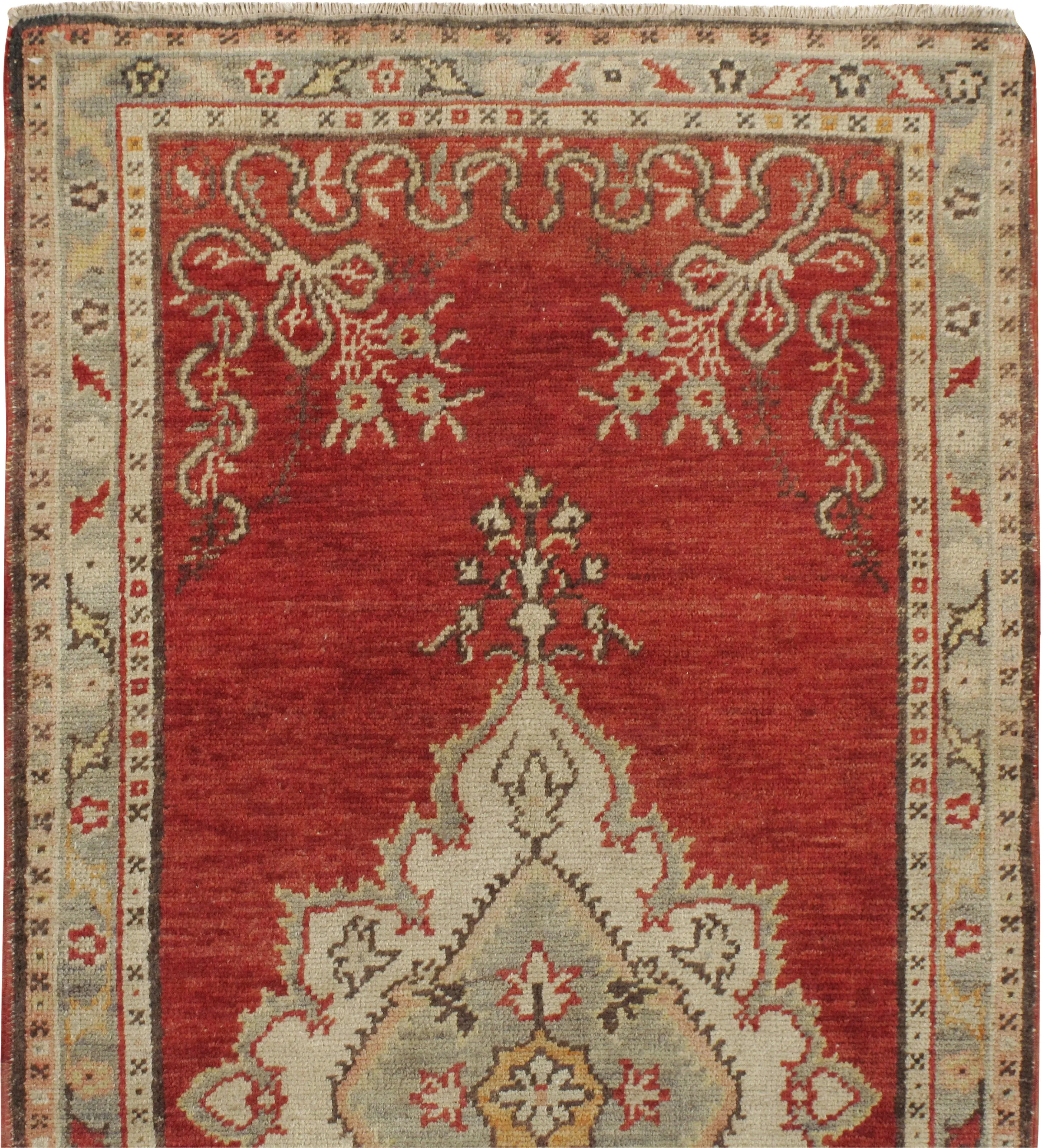 Turkish Oushak Rug Runner - 2'9 x 10'9 - Red - Red