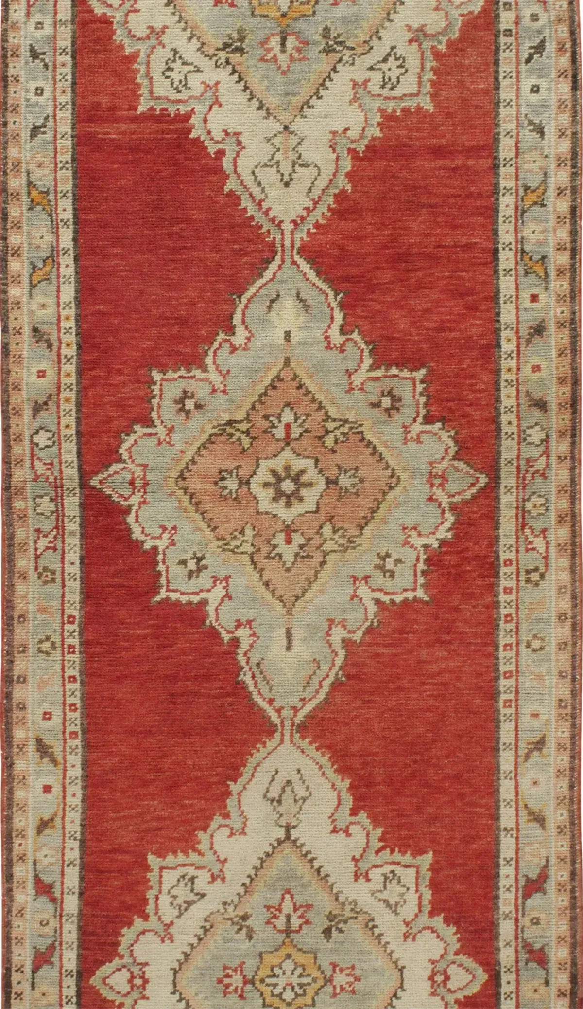 Turkish Oushak Rug Runner - 2'9 x 10'9 - Red - Red