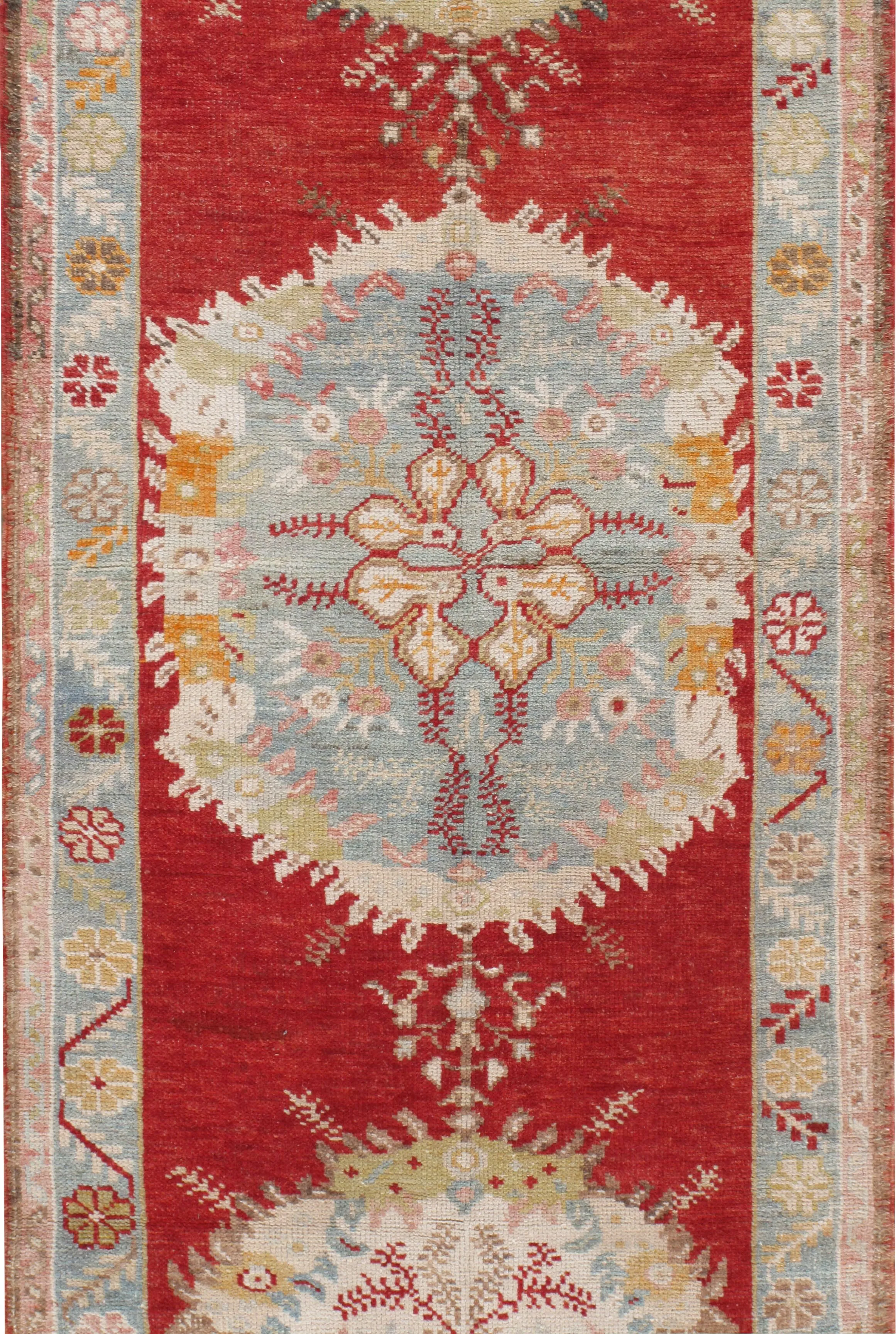 Turkish Oushak Runner - 2'11" x 11'5" - Red