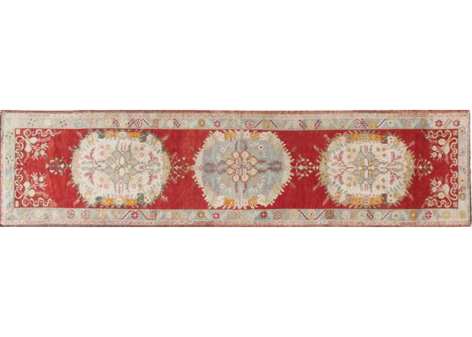 Turkish Oushak Runner - 2'11" x 11'5" - Red