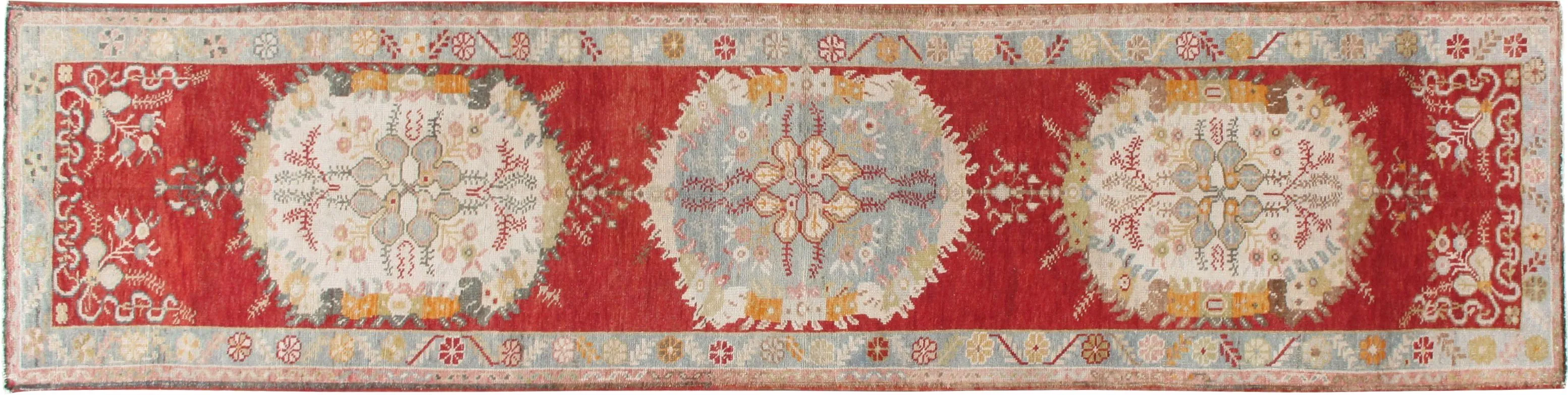 Turkish Oushak Runner - 2'11" x 11'5" - Red