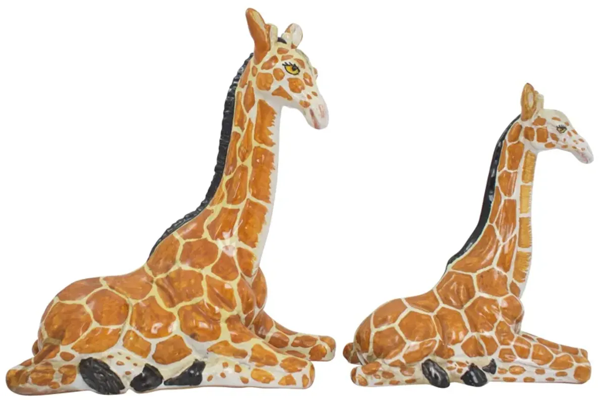 Italian Terracotta Giraffes - Set of 2 - G3Q Designs - Orange