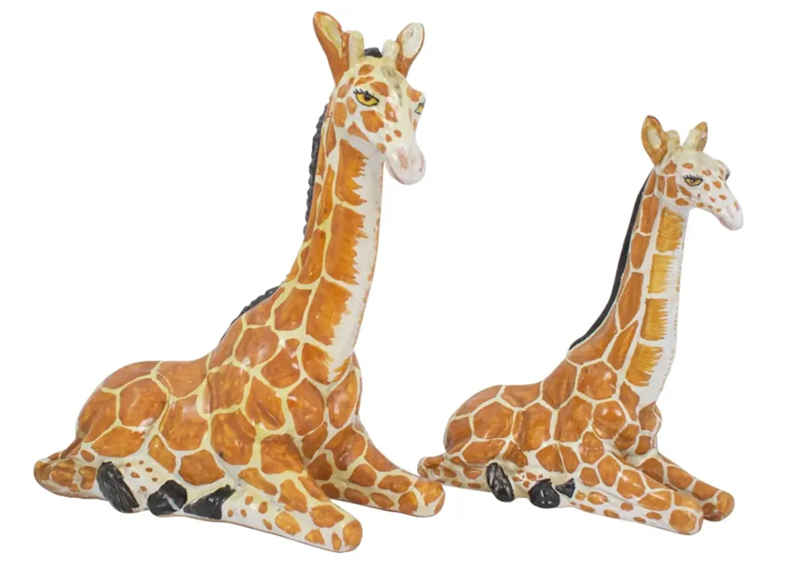 Italian Terracotta Giraffes - Set of 2 - G3Q Designs - Orange