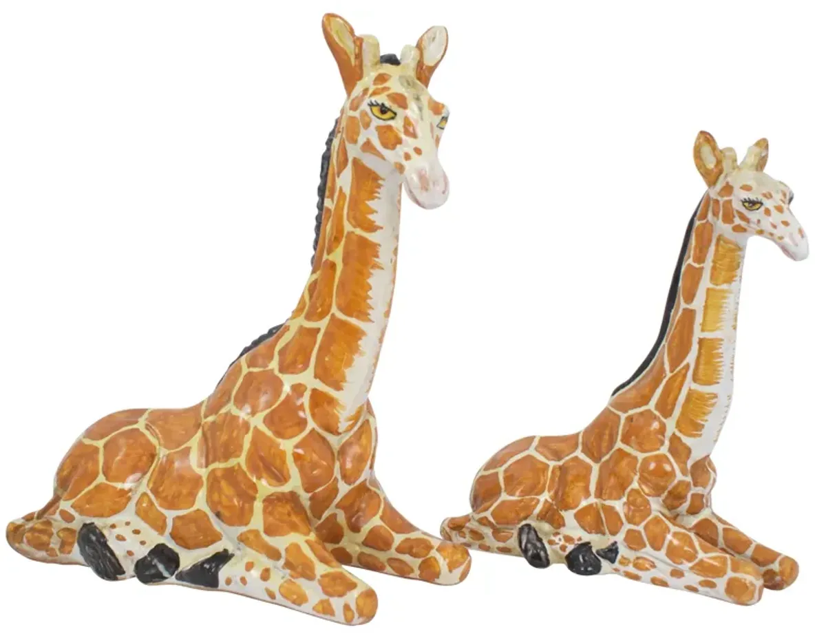 Italian Terracotta Giraffes - Set of 2 - G3Q Designs - Orange