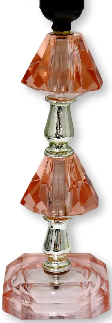 Midcentury Boudoir Lamp with Custom Shade - Rose Victoria - Pink