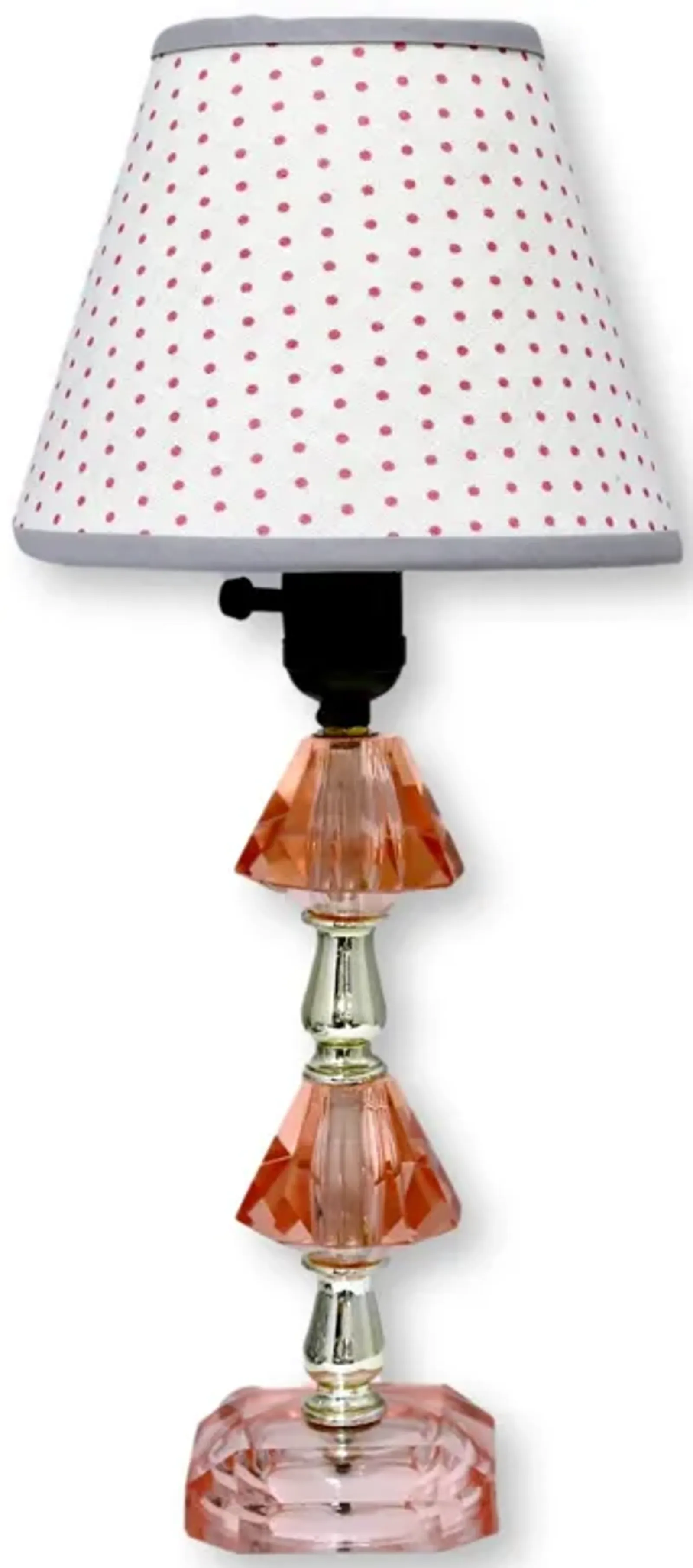 Midcentury Boudoir Lamp with Custom Shade - Rose Victoria - Pink