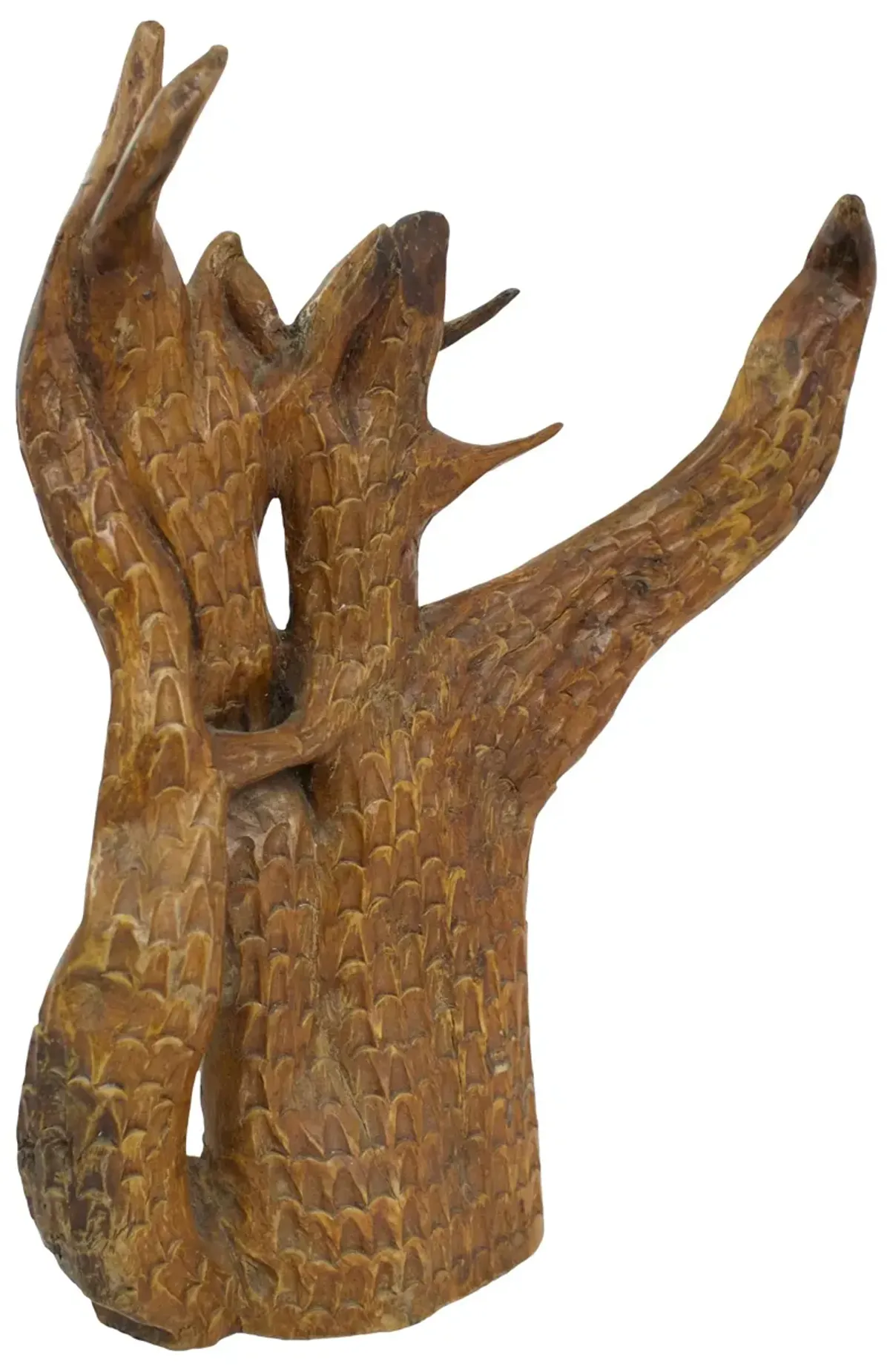 Carved Wooden Tree Sculpture - G3Q Designs - brown