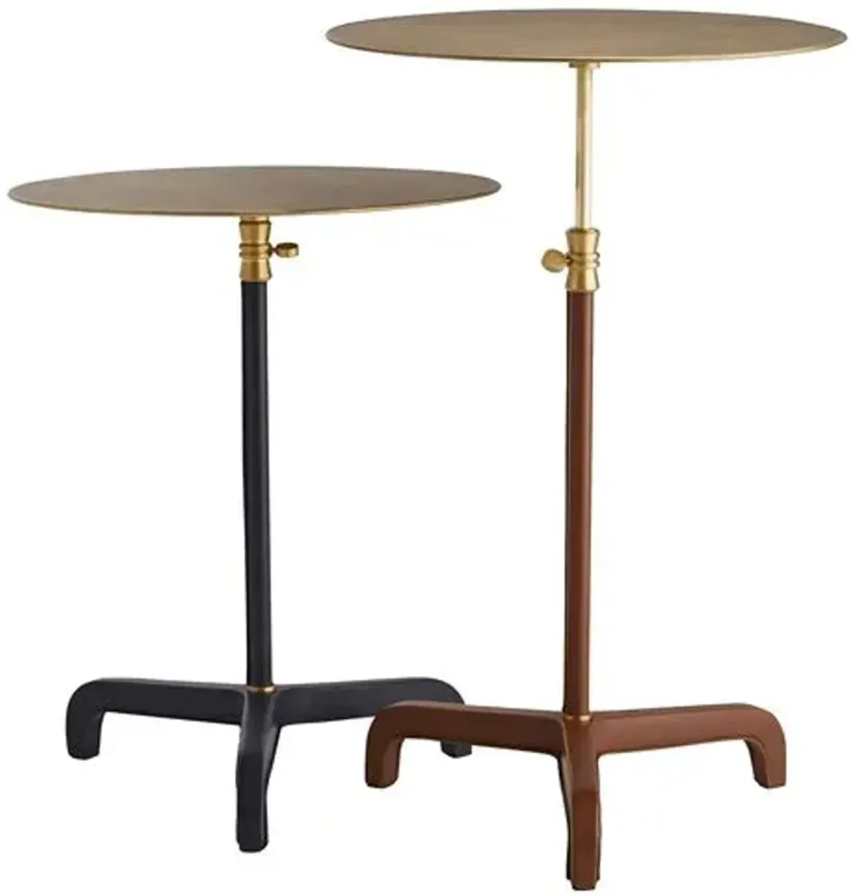 Addison Side Table - Cognac Leather - Gold