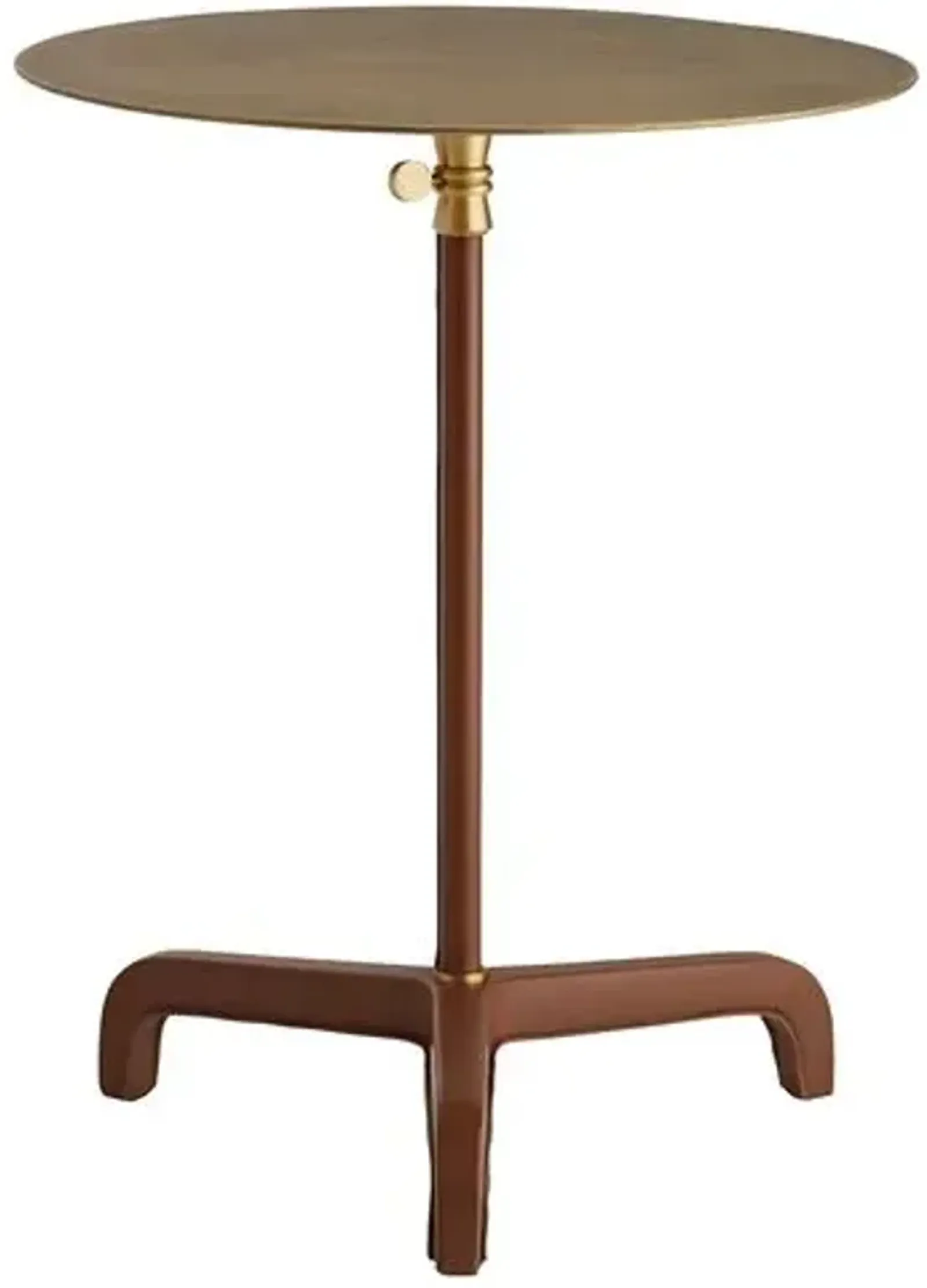 Addison Side Table - Cognac Leather - Gold