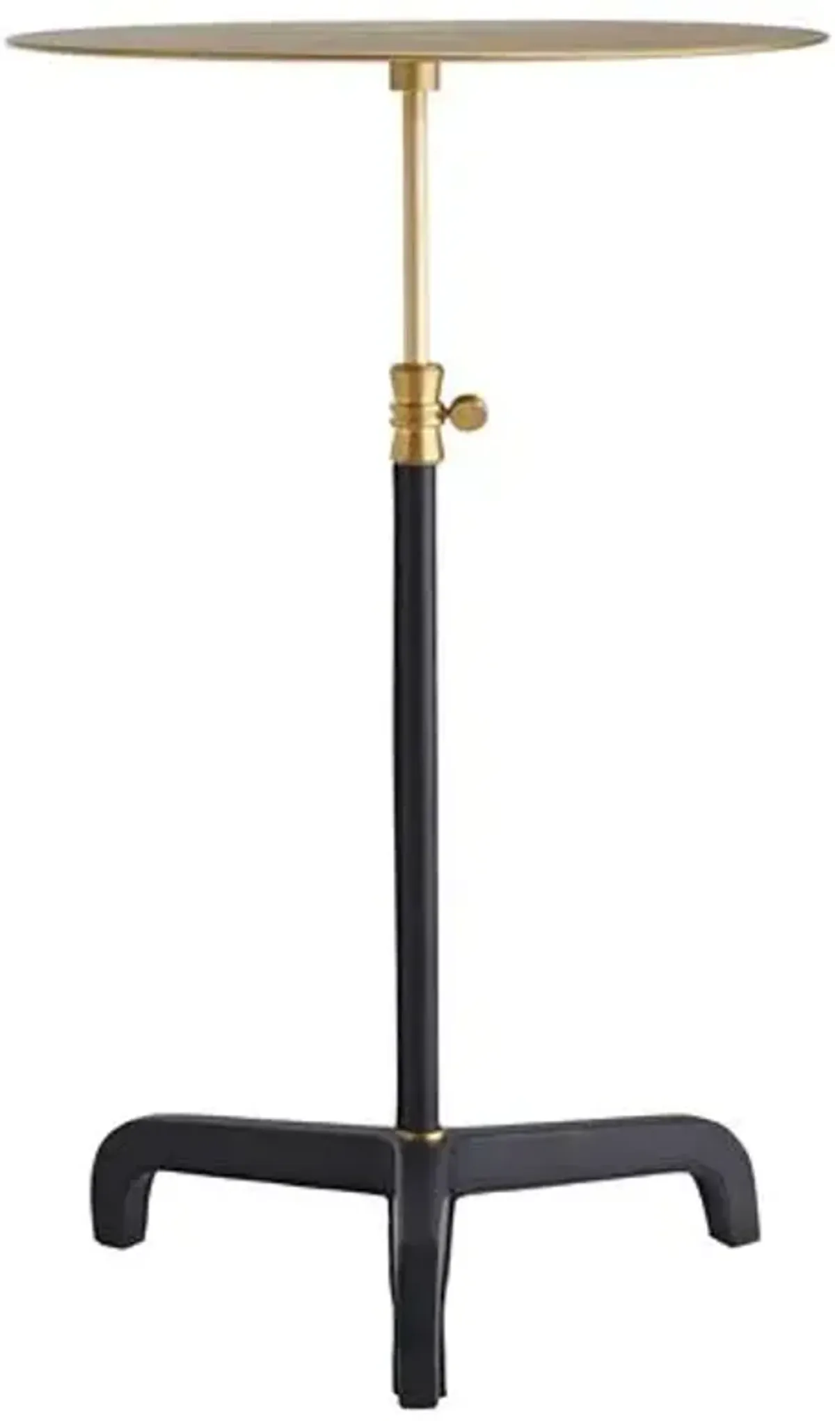 Addison Side Table - Navy Leather - Gold