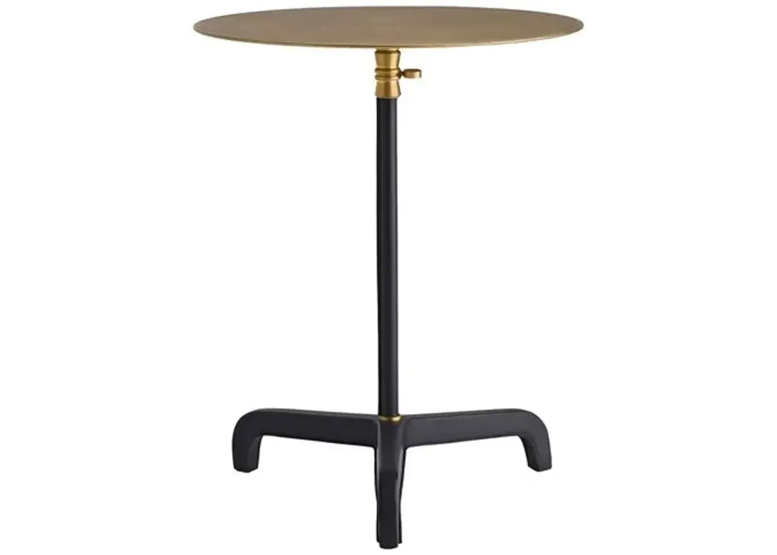 Addison Side Table - Navy Leather - Gold