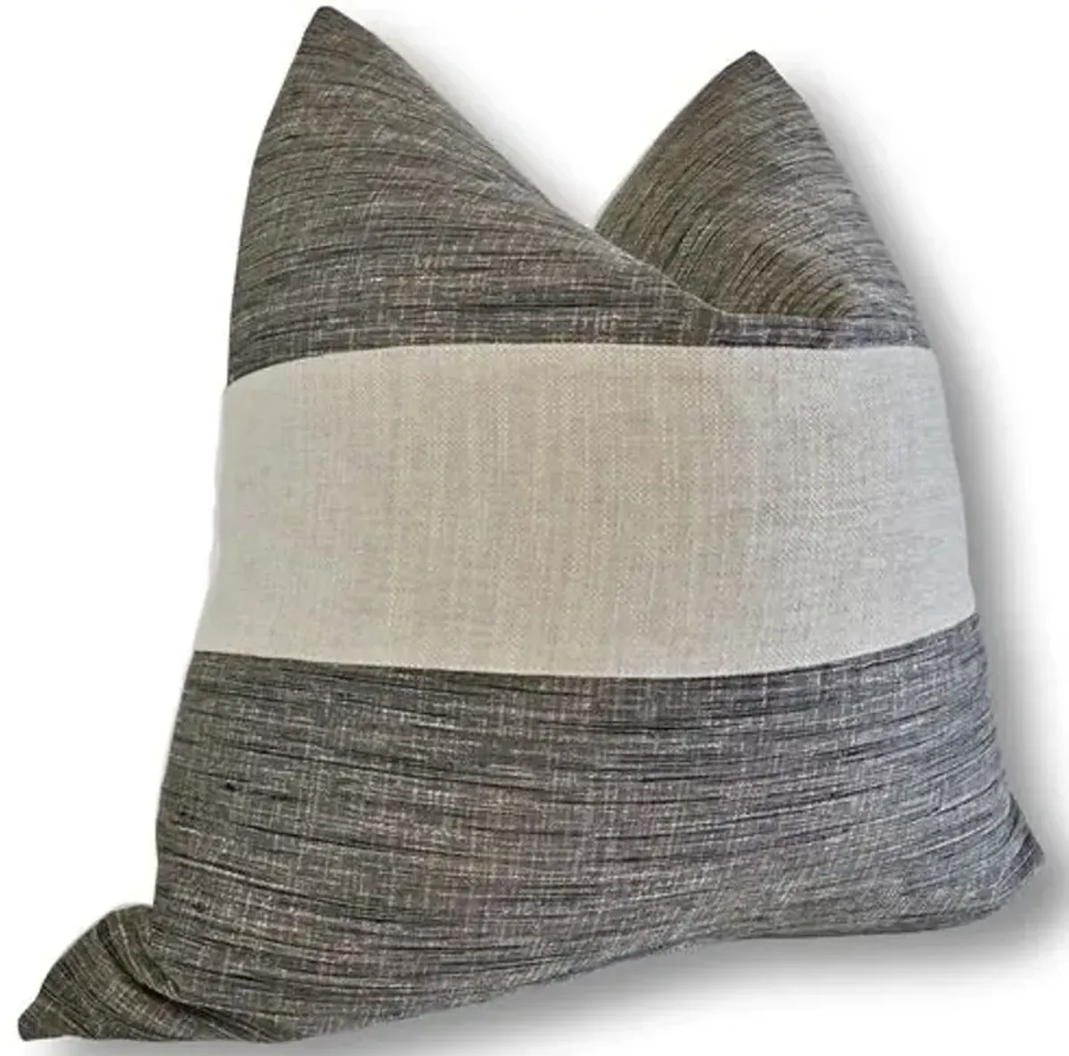 Maddie 24x24 Pillow - Smoke/Natural/White