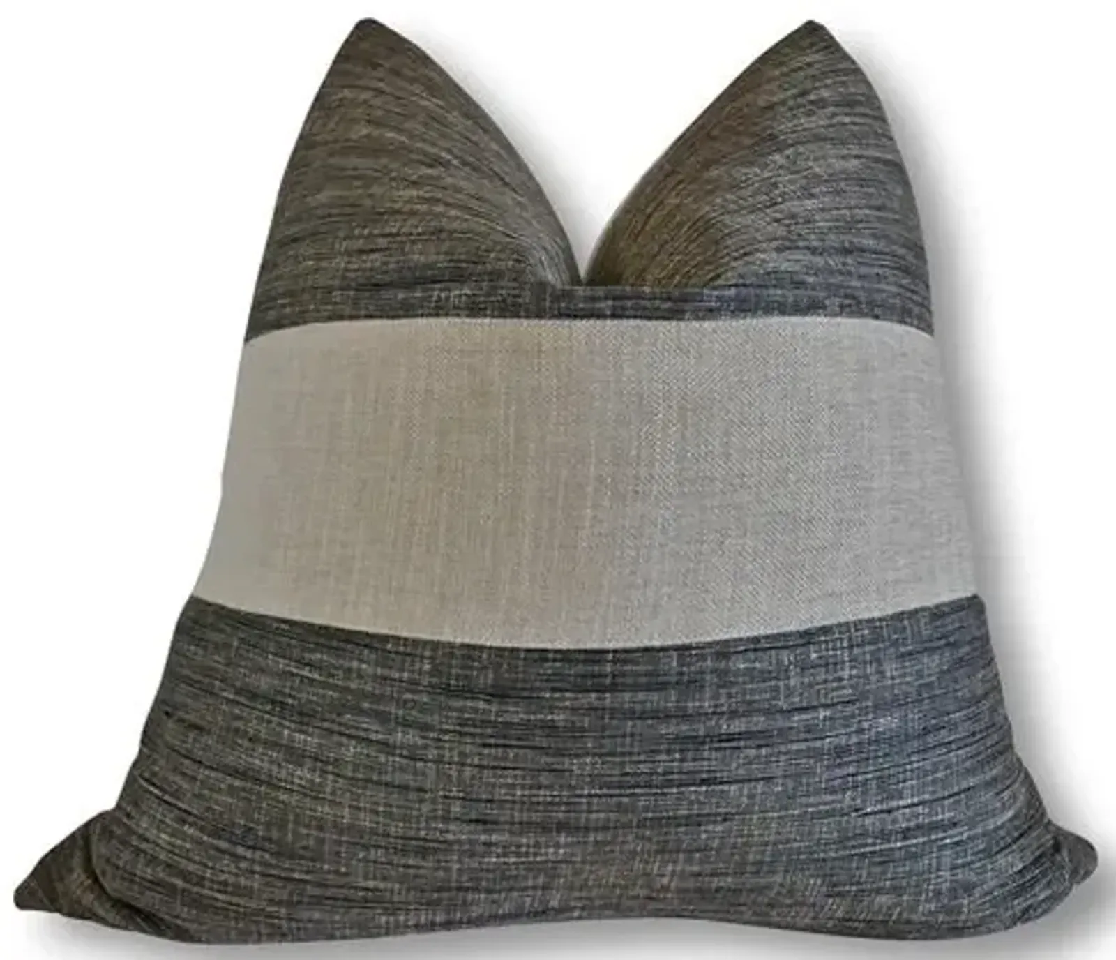 Maddie 24x24 Pillow - Smoke/Natural/White