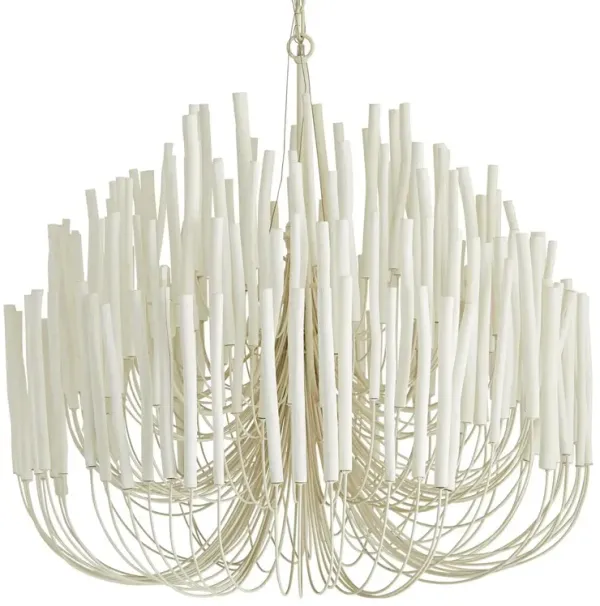 Tilda Large 6-Light Wooden Chandelier - White - Arteriors