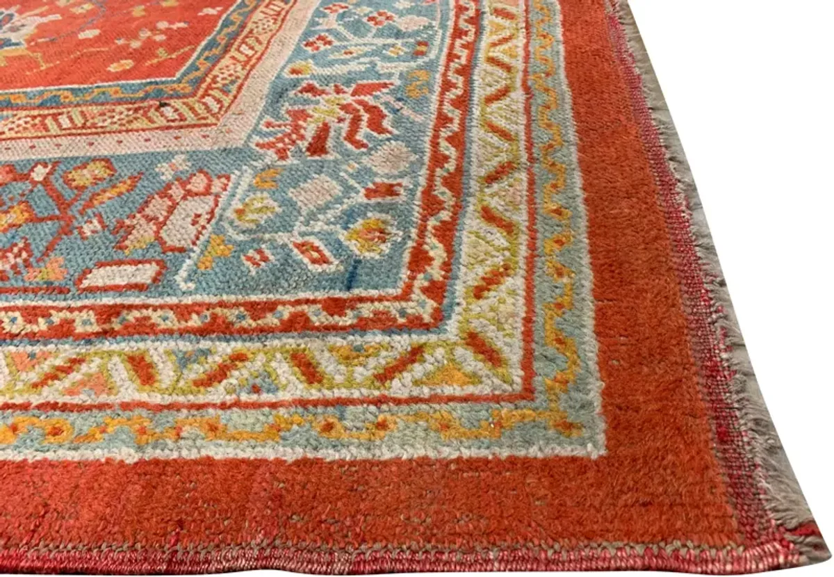 Turkish Oushak Rug - 6'8 x 10'7 - Orange - Orange