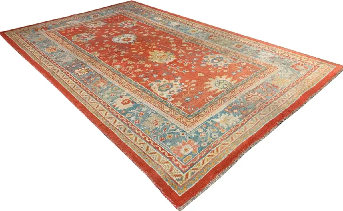 Turkish Oushak Rug - 6'8 x 10'7 - Orange - Orange