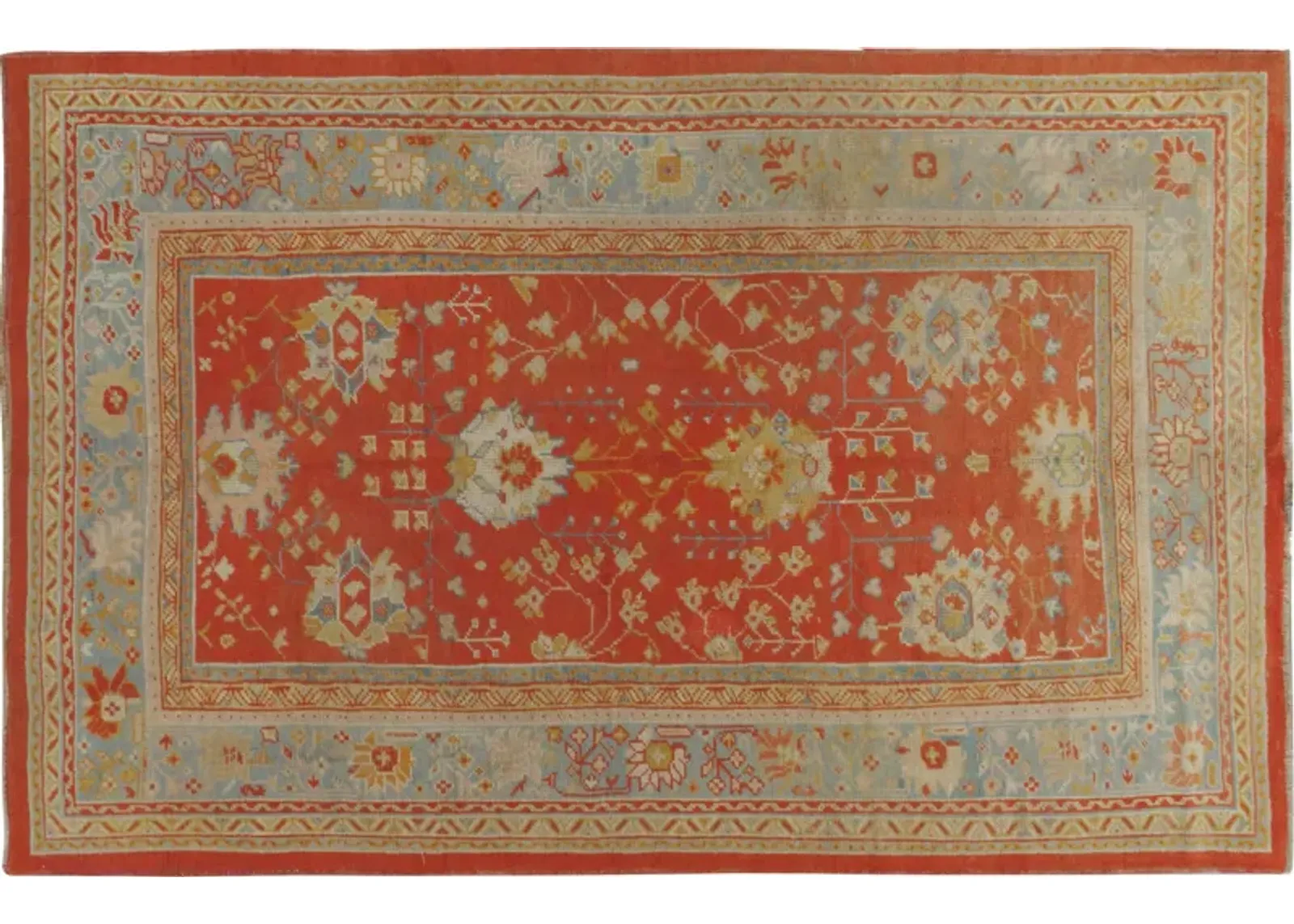 Turkish Oushak Rug - 6'8 x 10'7 - Orange - Orange