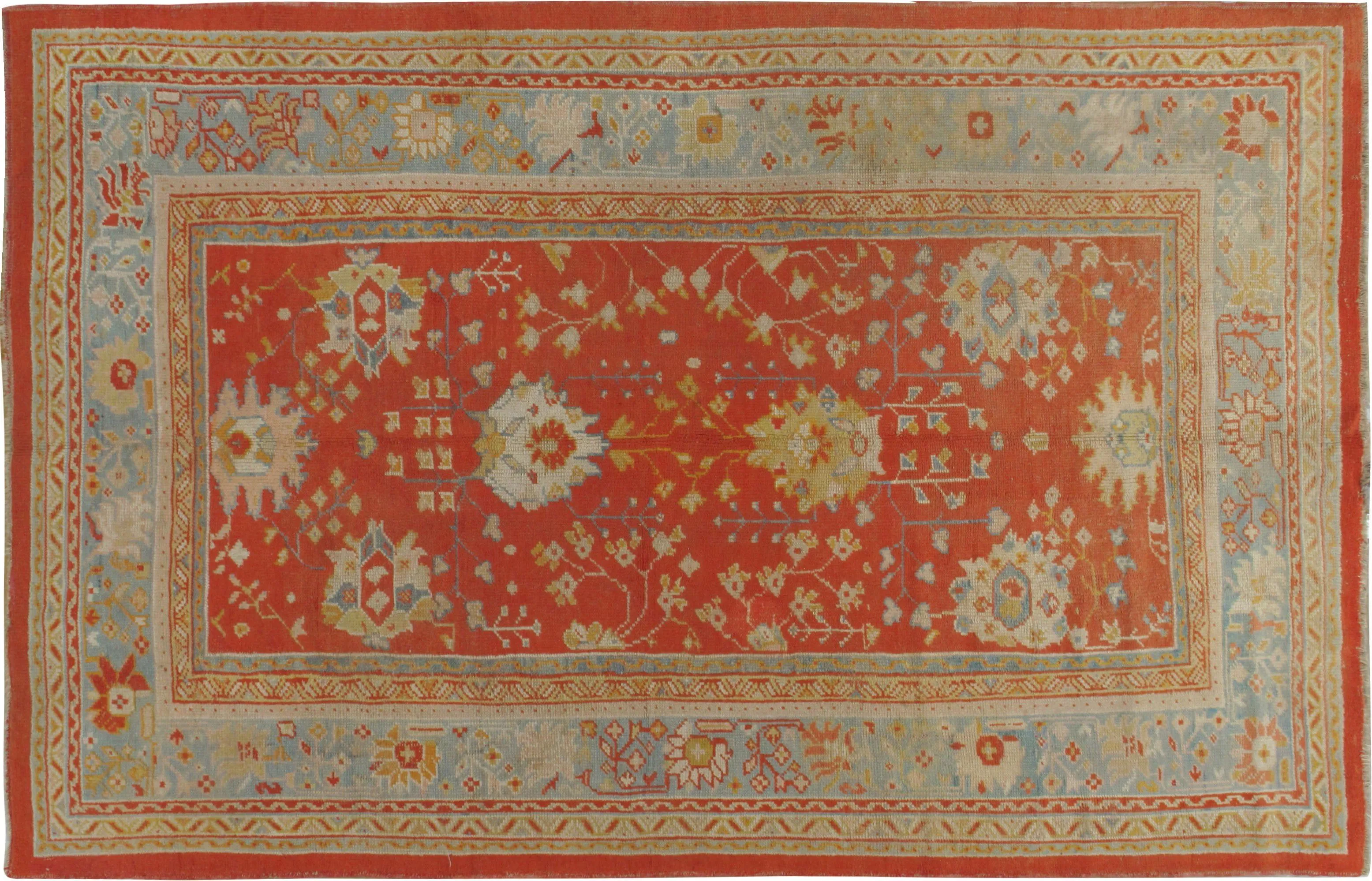 Turkish Oushak Rug - 6'8 x 10'7 - orange - orange