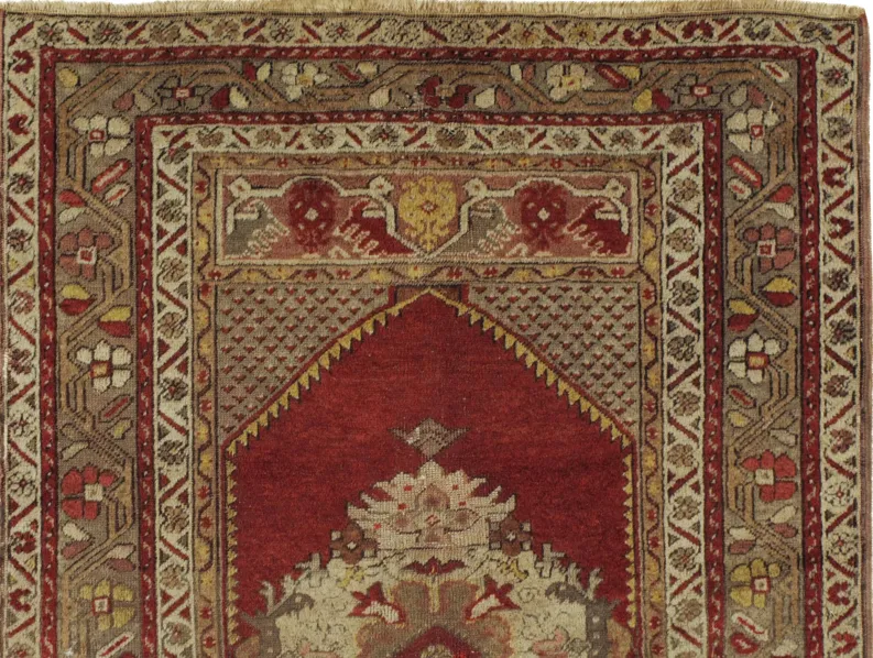 Turkish Oushak Rug - 3' x 5'8 - Red - Red