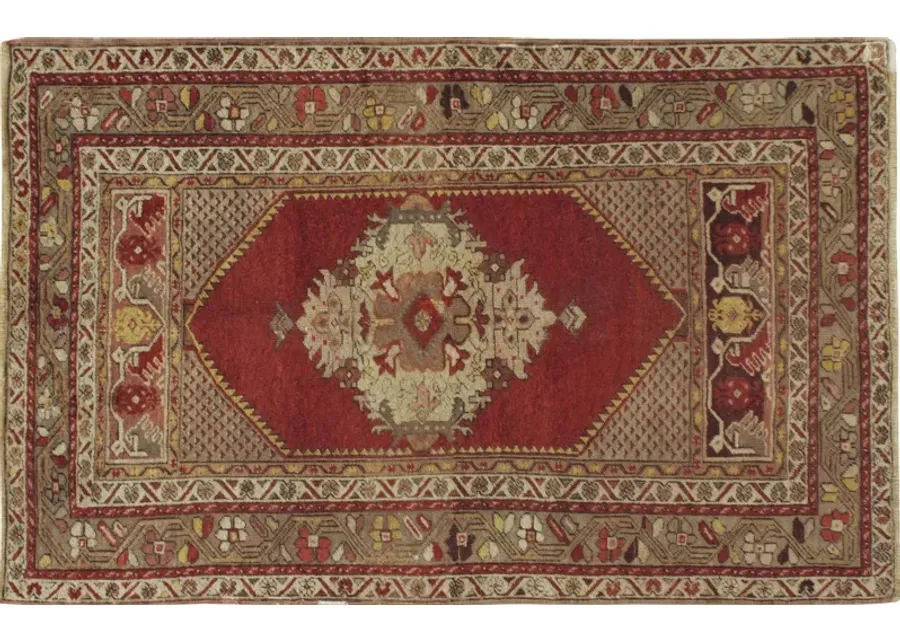 Turkish Oushak Rug - 3' x 5'8 - Red - Red