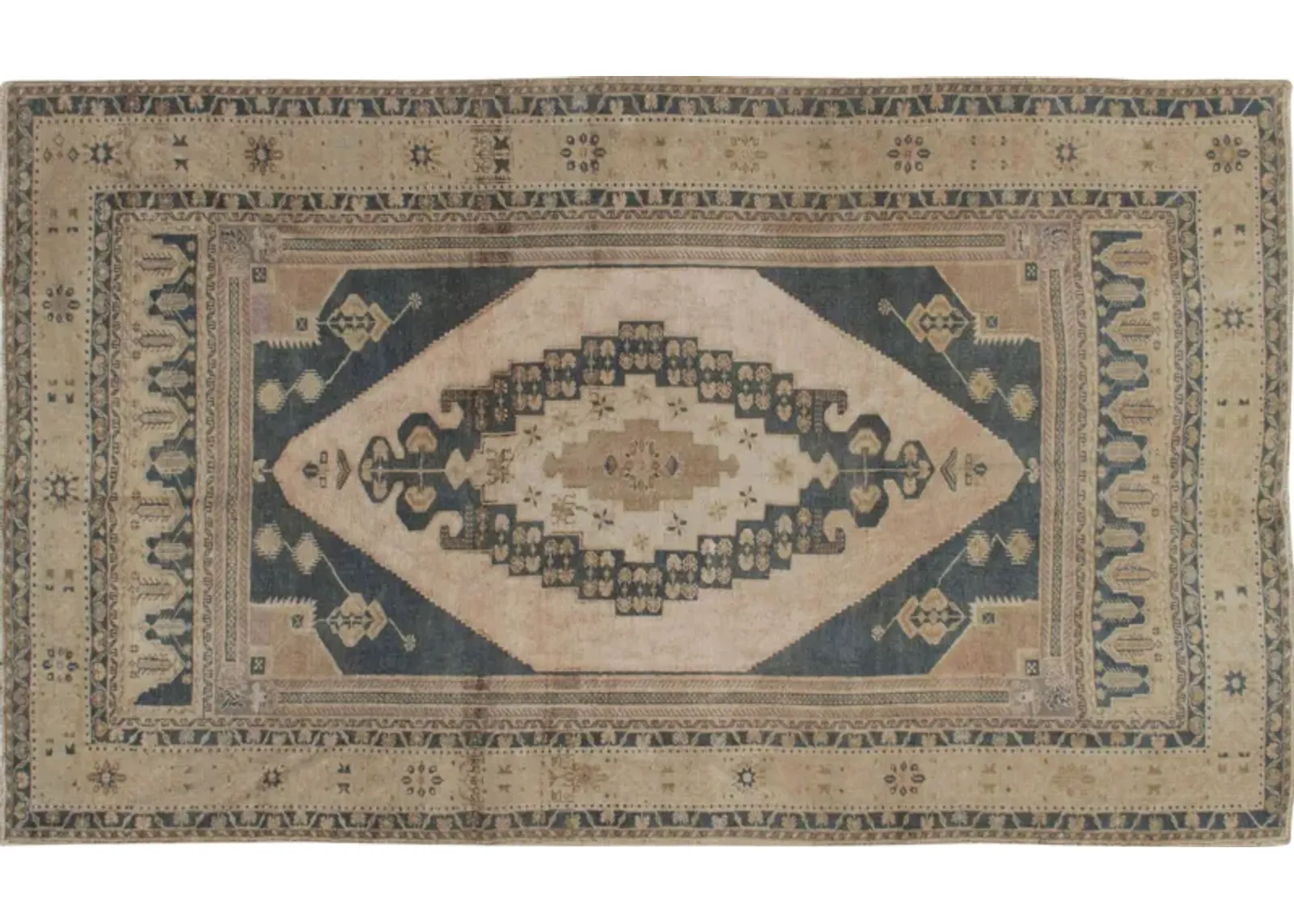 Turkish Oushak Rug - 5'5 x 9'2 - Beige - Beige