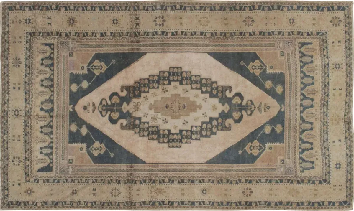 Turkish Oushak Rug - 5'5 x 9'2 - Beige - Beige