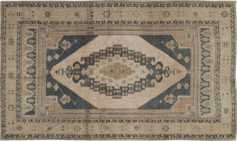 Turkish Oushak Rug - 5'5 x 9'2 - Beige - Beige