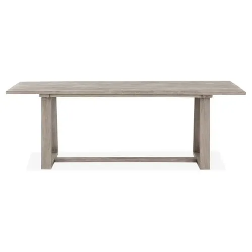 Liam Outdoor Teak Dining Table - Gray