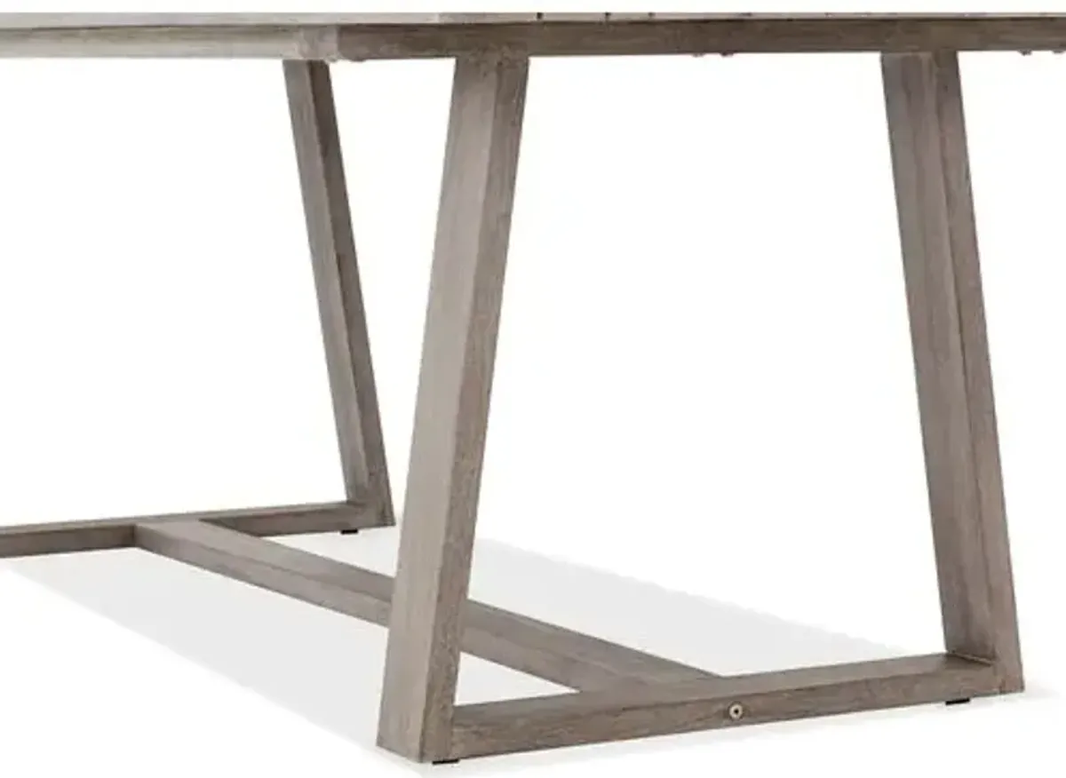 Liam Outdoor Teak Dining Table - Gray