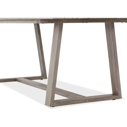 Liam Outdoor Teak Dining Table - Gray