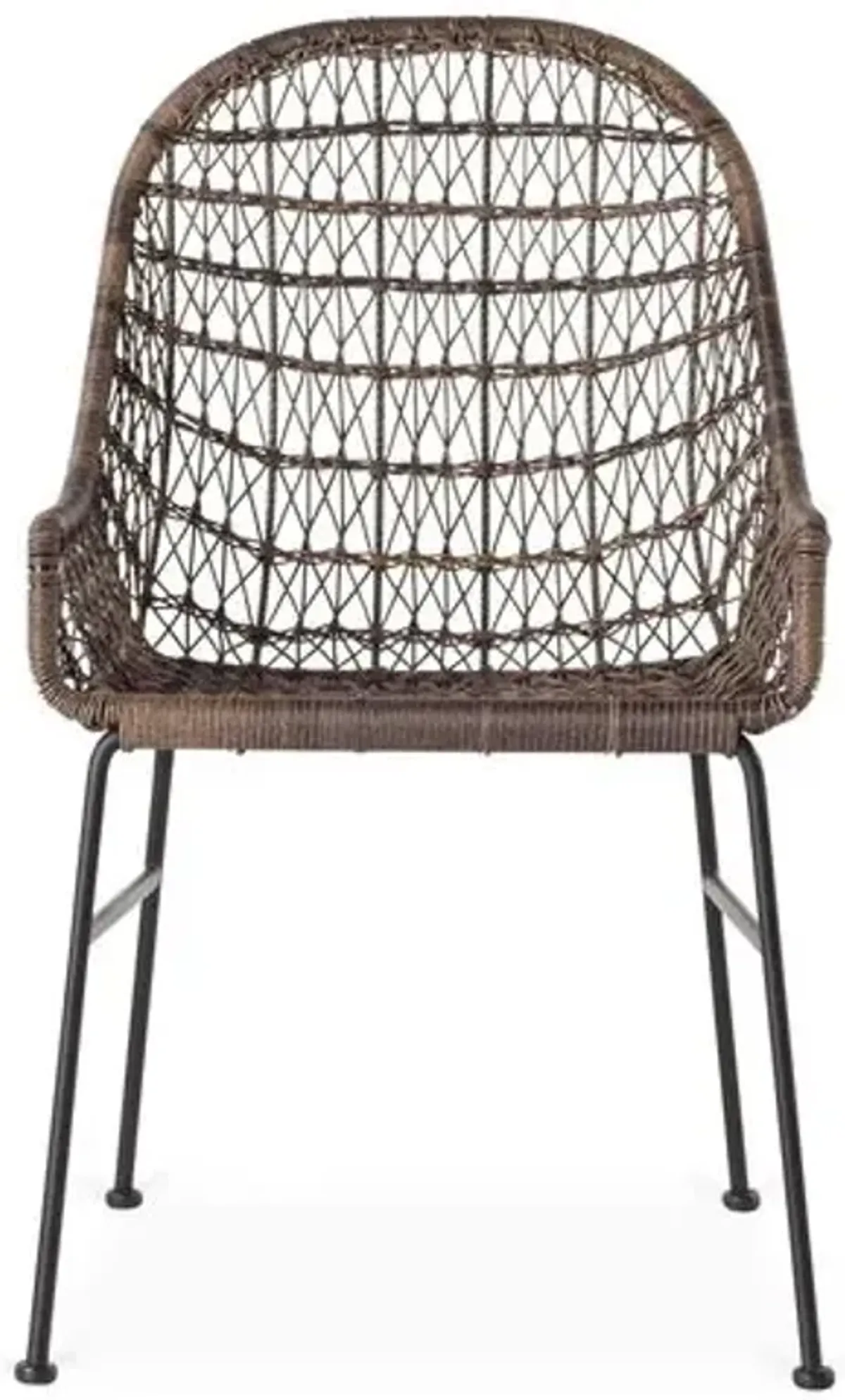 Dylan Low-Arm Outdoor Dining Chair - Dark Brown