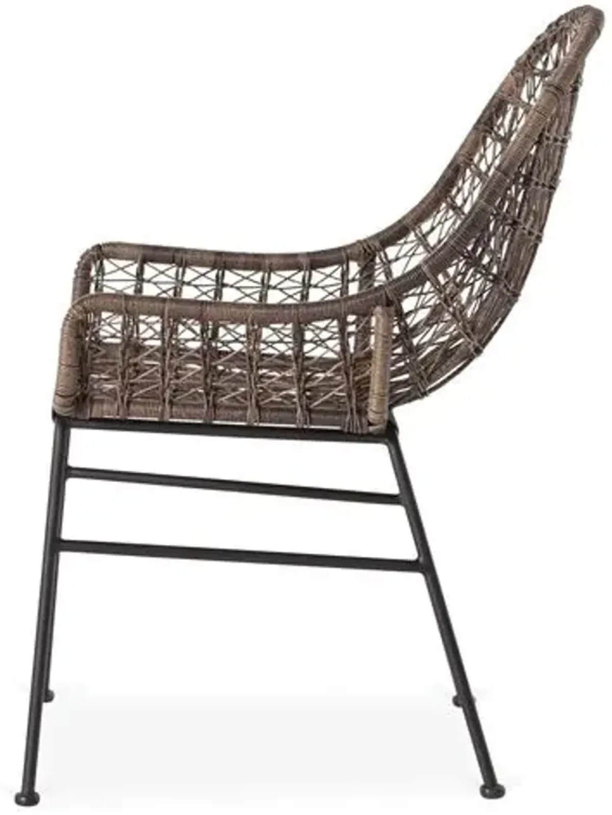 Dylan Low-Arm Outdoor Dining Chair - Dark Brown