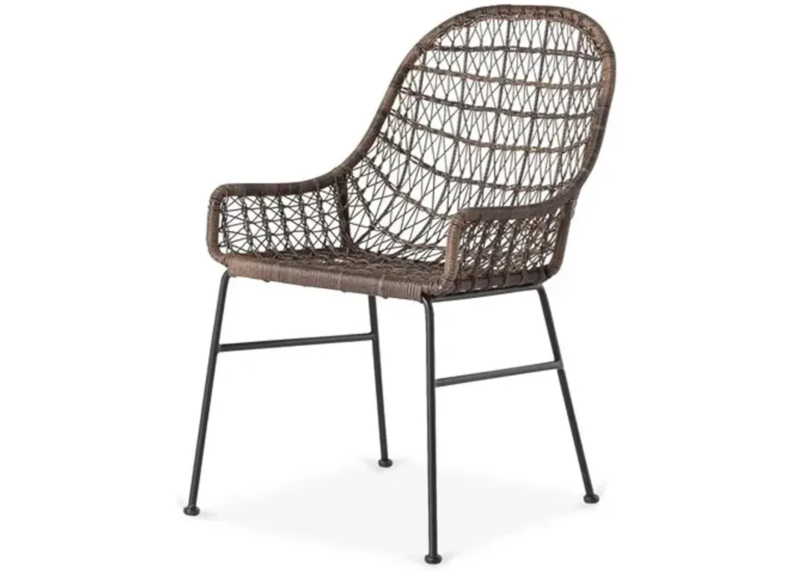 Dylan Low-Arm Outdoor Dining Chair - Dark Brown