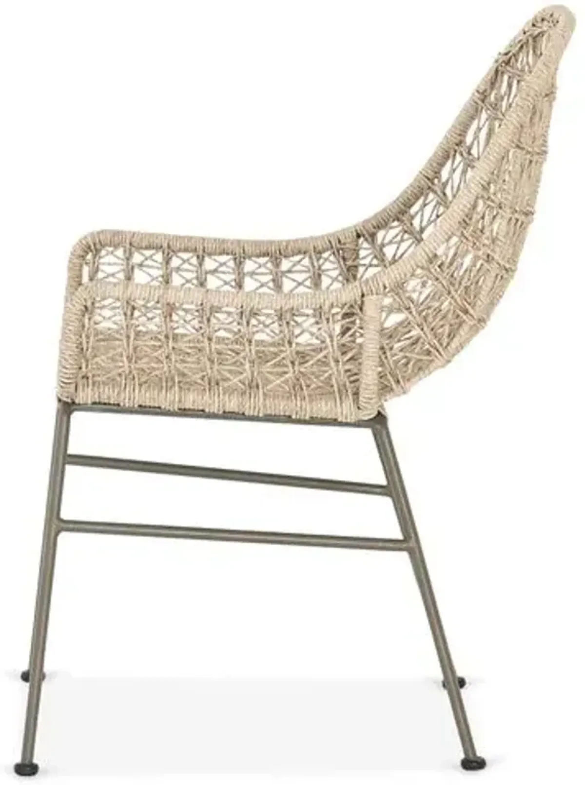 Dylan Low-Arm Outdoor Dining Chair - Tan - Beige