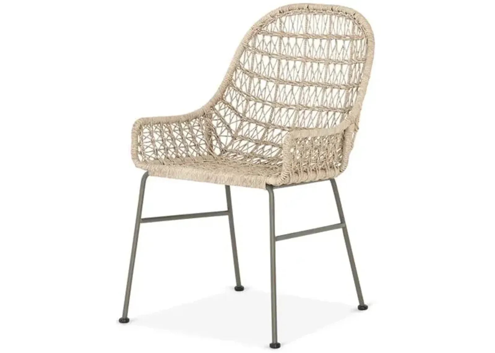 Dylan Low-Arm Outdoor Dining Chair - Tan - Beige