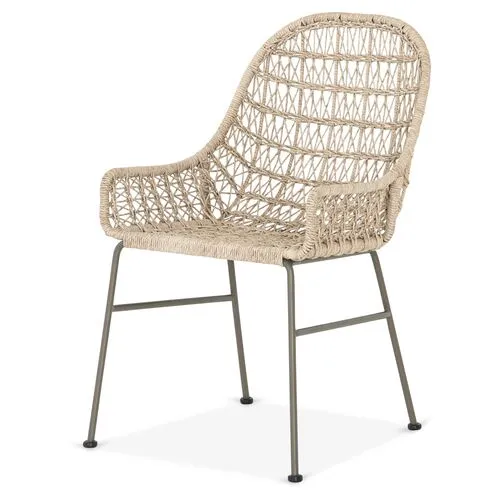 Dylan Low-Arm Outdoor Dining Chair - Tan - Beige