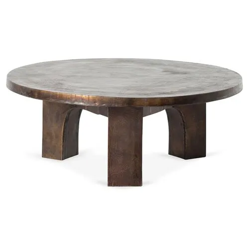 Jaxon Indoor/Outdoor Coffee Table - Antique Rust - Brown